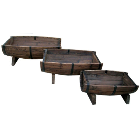 3-piece Half Barrel Planter Set - Planter