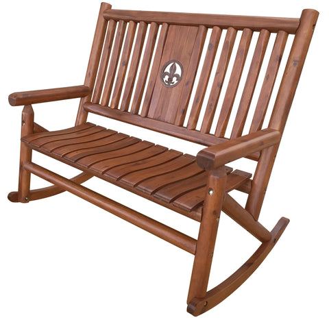 Amber-Log Fleur-de-lis Medallion Double Rocker - Double Rocker