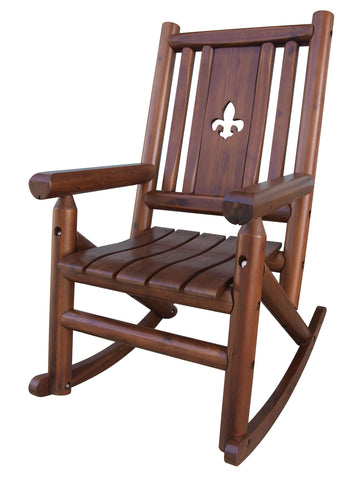 Amber-Log Fleur de Lis Porch Rocker - Porch Rocker