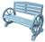 Blue Wash Wagon Wheel Bench - Bench
