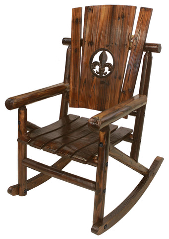 Char-Log Fleur-de-lis Medallion Rocker - Rocker