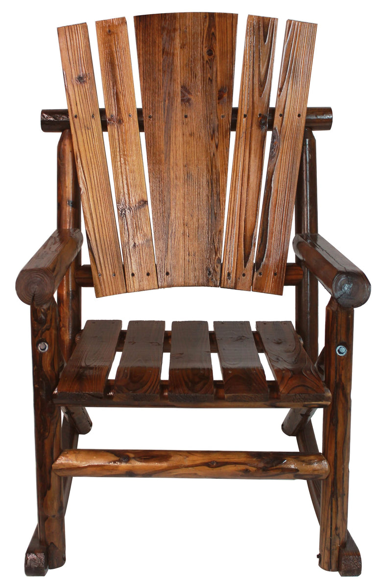 Rustic log rocking discount chair