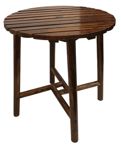 Char-Log Slatted Round Bar Table - Table