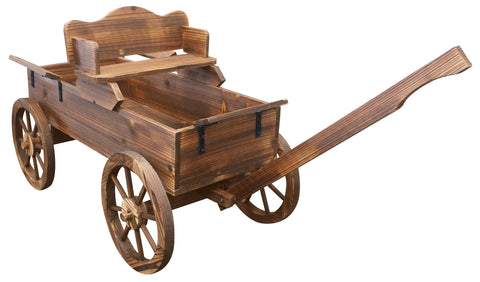 Charred Wagon Planter - Decor