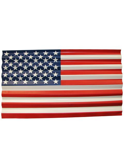 Corrugated Metal United States Flag - Decor