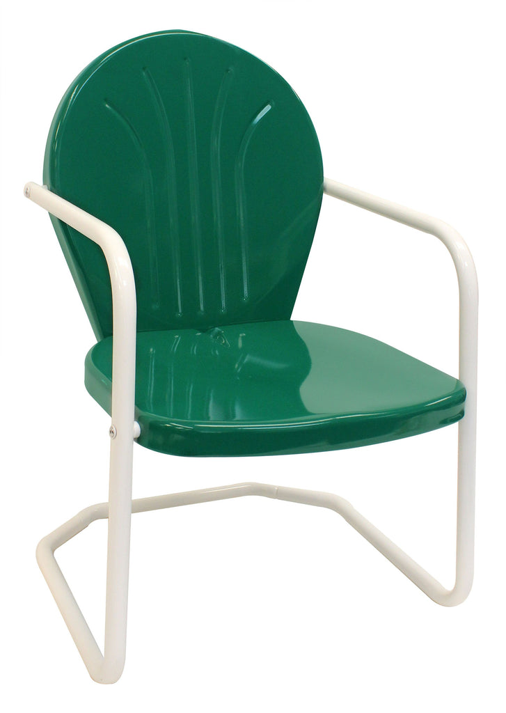 Dark Green Retro Metal Chair - Chair