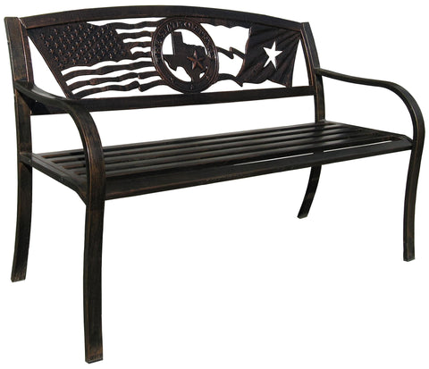 Flags Over Texas Garden Bench - Garden Bench