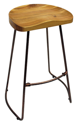 Iron Grove Wood and Rebar Stool - Stool