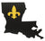 Louisiana Black and Gold Fleur-de-lis Corrugated Metal Art - Decor
