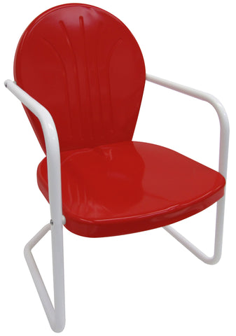Red Retro Metal Chair - Chair