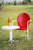 Red Retro Metal Chair - Chair
