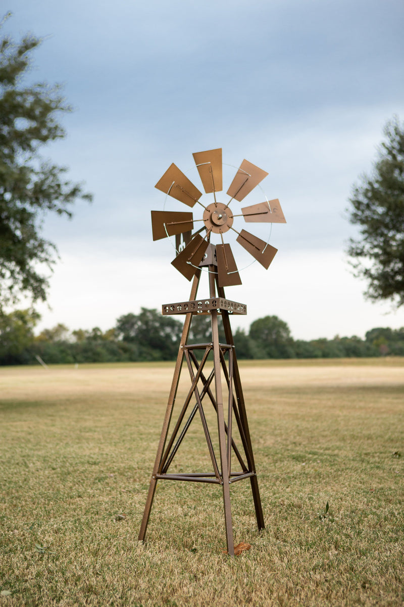 DARLUX Sechseck Garten-Windmühle XXL aus Holz kugelgelagert Braun/Blau H-120 cm DARLUX Sechseck Garten-Windmühle XXL aus Holz kugelgelagert Braun/Blau H-120 cm