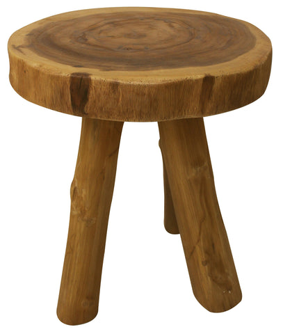Teak-Log End Table - End Table
