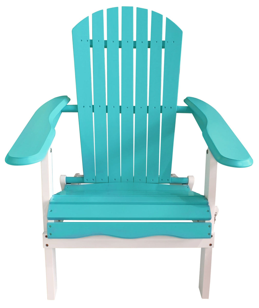 Turquoise and White Folding Adirondack Chair Leigh Country