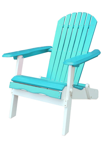 Turquoise and White Folding Adirondack Chair - Adirondack Chair