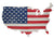 USA Flag Map Corrugated Metal Art - Large - Decor