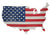 USA Flag Map Corrugated Metal Art - Small - Decor