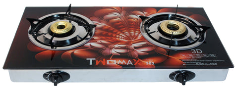 3-D Glass Stove Top Double Burner (3 designs) - For Pickup ONLY (Excluding Wholesale Orders) - Cookware