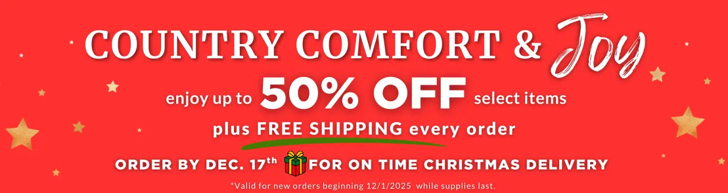 Country Comfort & Joy – Up to 50% Off + Free Shipping