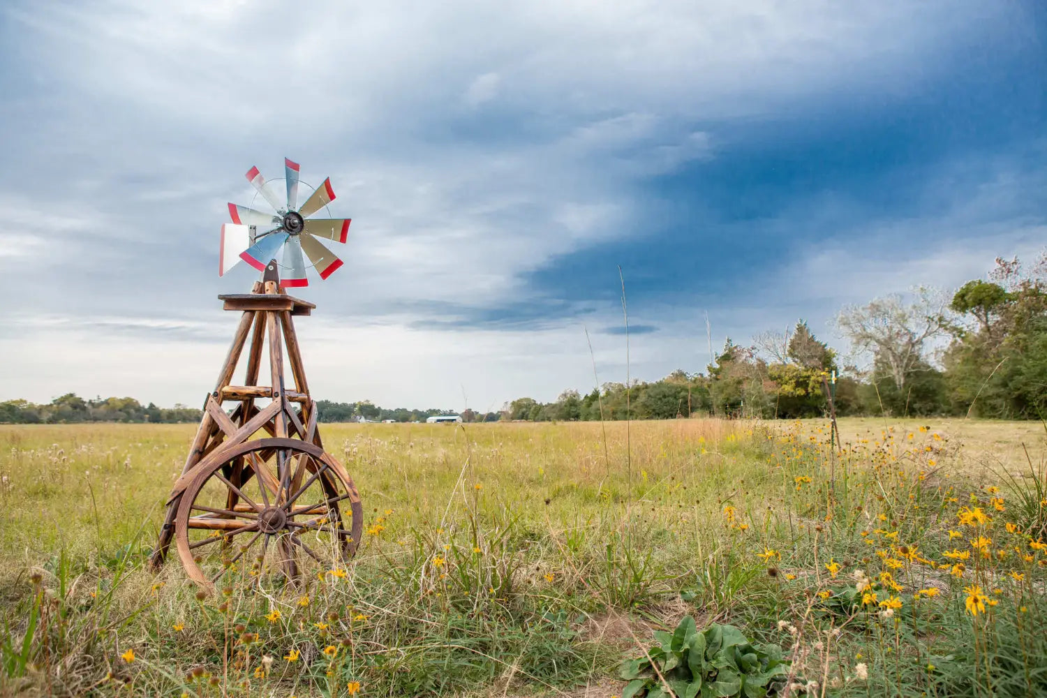 Charlog Windmill in countryside field