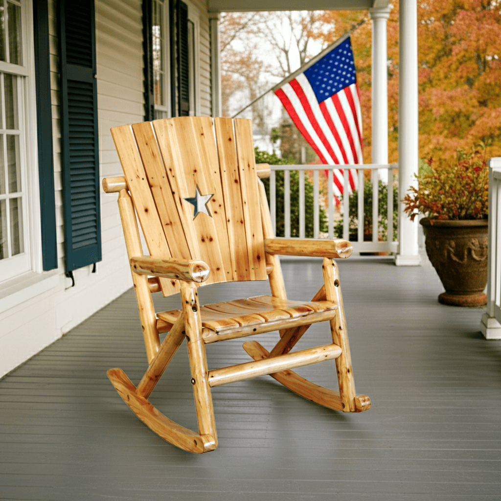 Aspen Rocking Chair with Star – Pine & Fir Rocker with Star cutout ...
