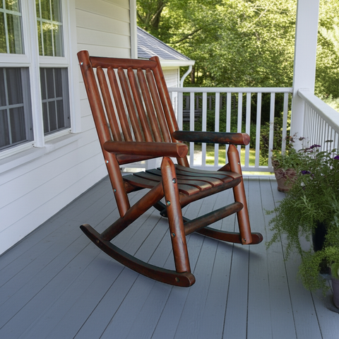 Cherry Amber-Log Porch Rocker - Porch Rocker