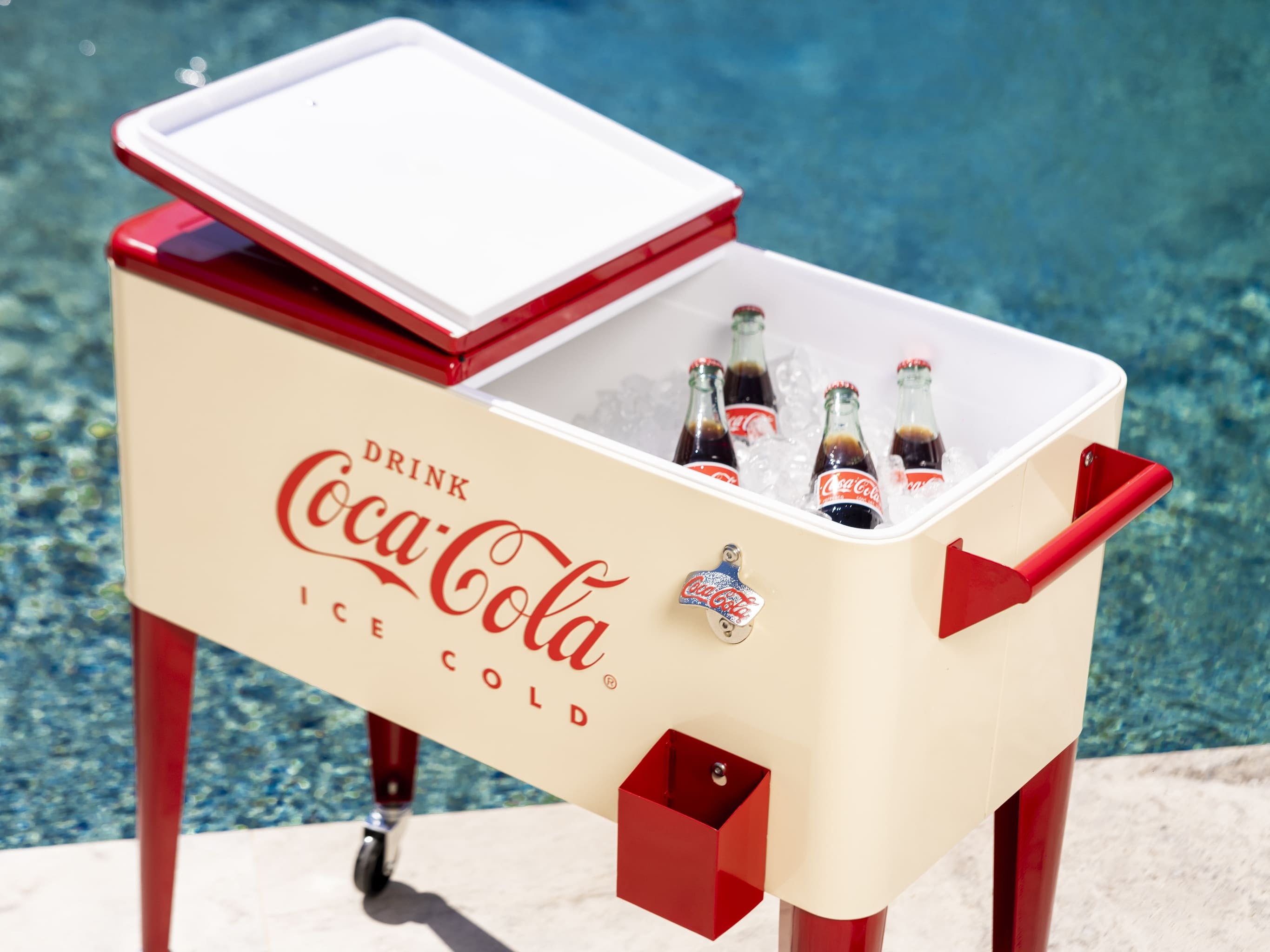 Leigh Country Coca Cola Ice Chest On Wheels Retro Rolling Leigh