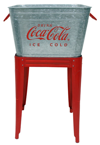 Coca-Cola® Galvanized Beverage Tub with Stand - Beverage Tub