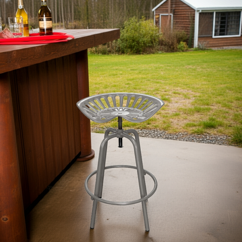 Tractor Seat Swivel Stool - Metallic - Stool