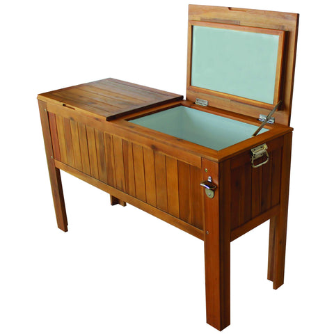 112QT. SLATTED HARDWOOD COOLER