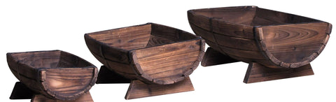 3-piece Half Barrel Planter Set - Planter