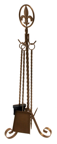 4-piece Fleur-de-lis Fireplace Set - Fireplace Set