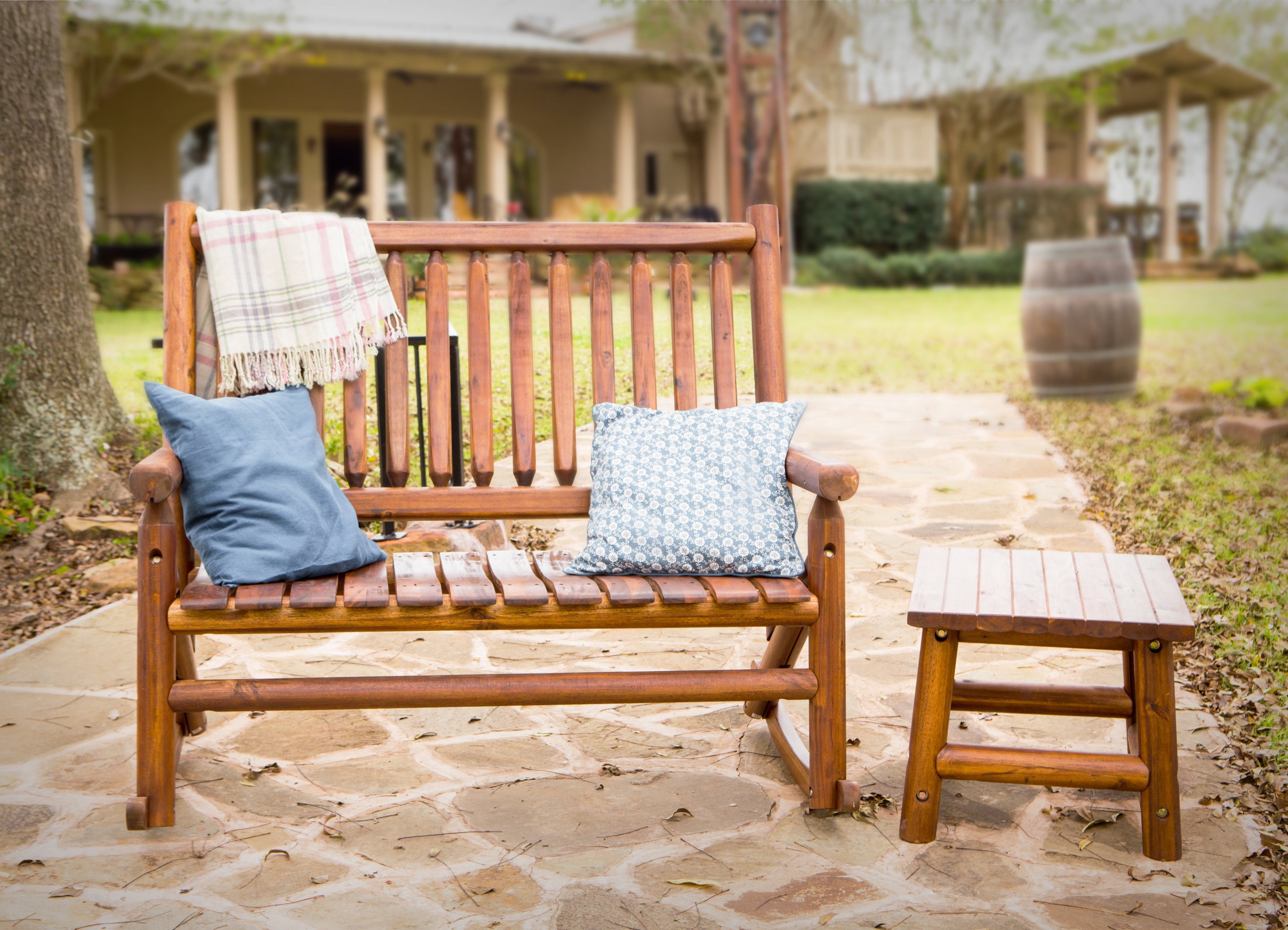 Amber-Log Double Porch Rocker - For Pickup ONLY (Excluding Wholesale ...