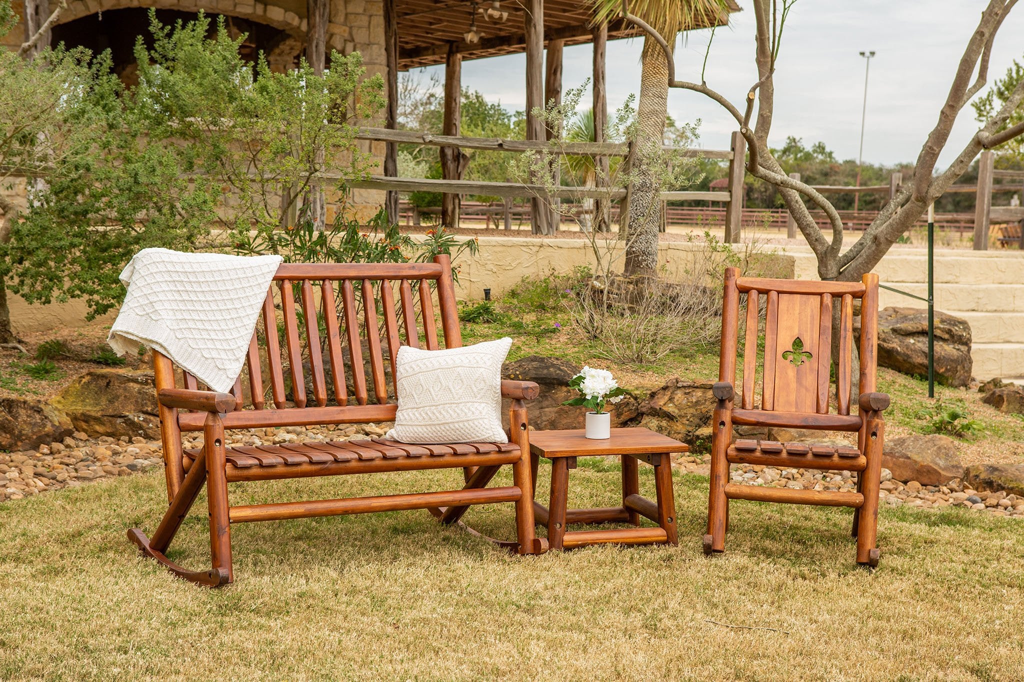 Amber-Log Double Porch Rocker - For Pickup ONLY (Excluding Wholesale ...