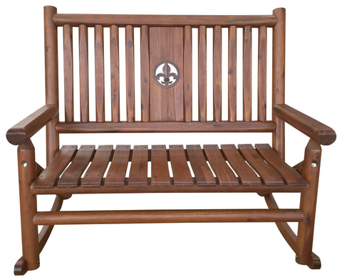 Amber-Log Fleur-de-lis Medallion Double Rocker - Double Rocker