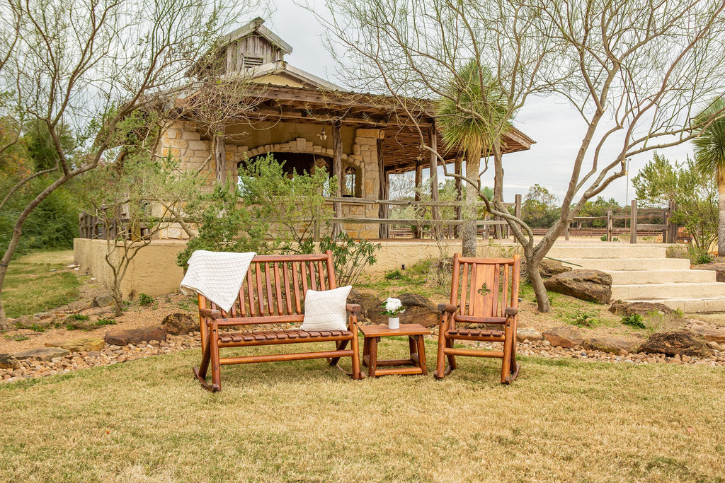 Amber-Log Fleur de Lis Porch Rocker – LEIGH COUNTRY