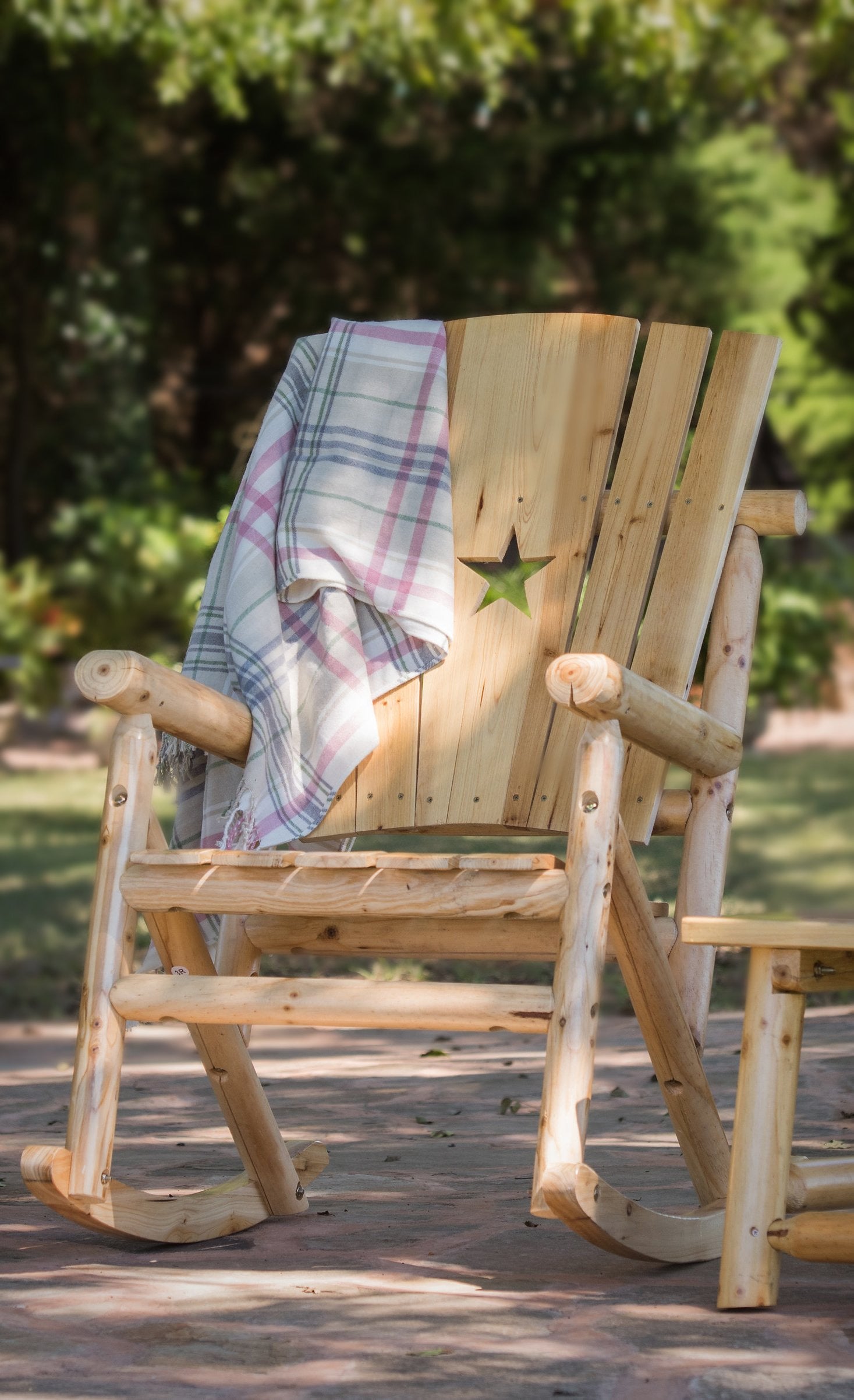 Texas Star Rocking Chairs Aspen Rocking Chair with Star – Pine & Fir Rocker with Star cutout ...