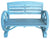 Blue Wash Wagon Wheel Bench - Bench
