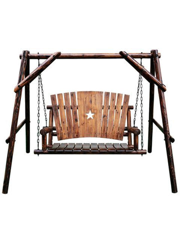 Char-Log 4 ft. Porch Swing with Frame - Porch Swing