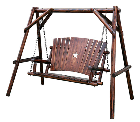 Char-Log 4 ft. Porch Swing with Frame - Porch Swing