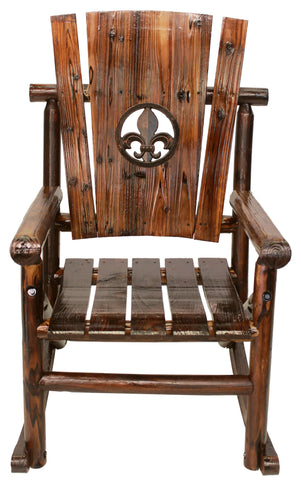 Char-Log Fleur-de-lis Medallion Rocker - Rocker