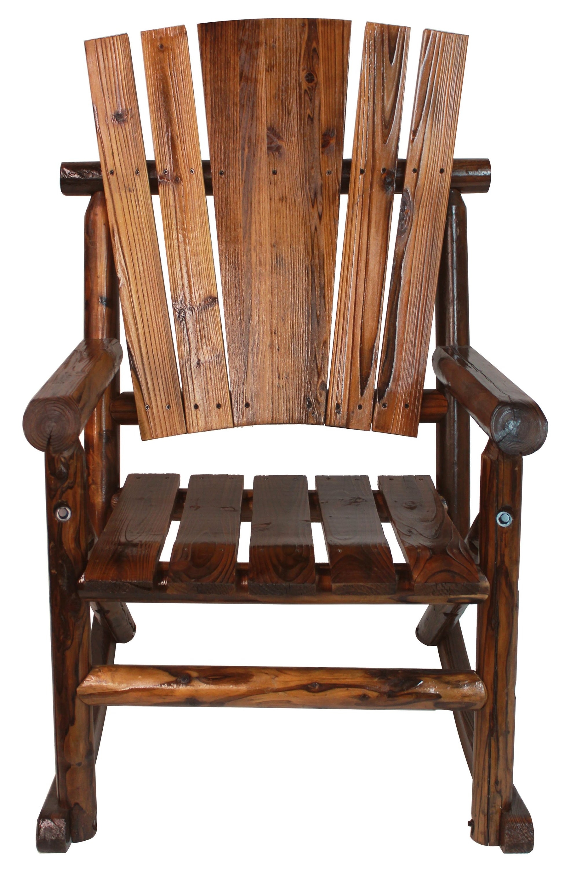 Leigh Country Char-Log Porch Rocker Chair, Size: Twin, Brown