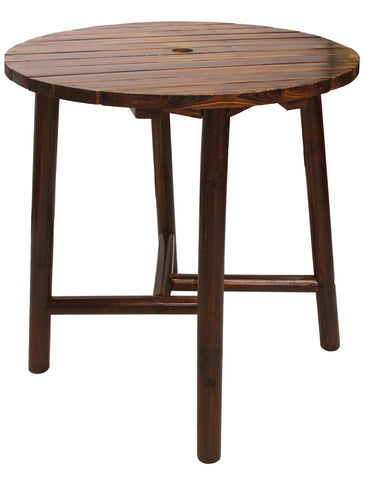 Char-Log Slatted Round Bar Table - Table