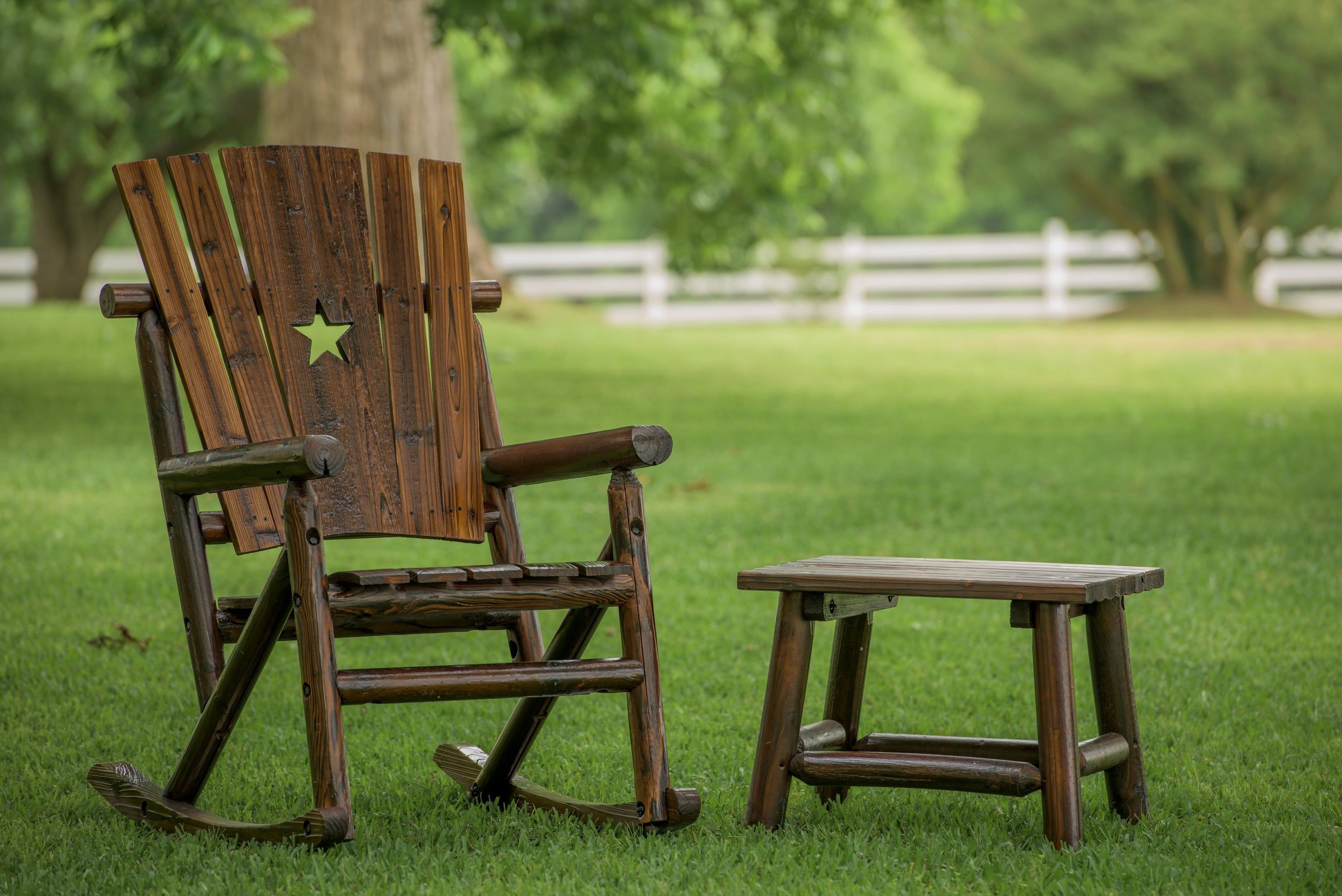 Texas Star Rocker Char-Log Star Rocker – Leigh Country