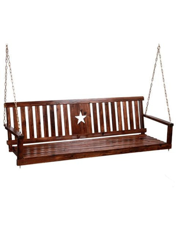 Charred 5-foot Star Porch Swing - Porch Swing