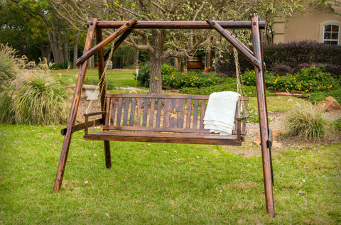 Charred 5-foot Star Porch Swing - Porch Swing