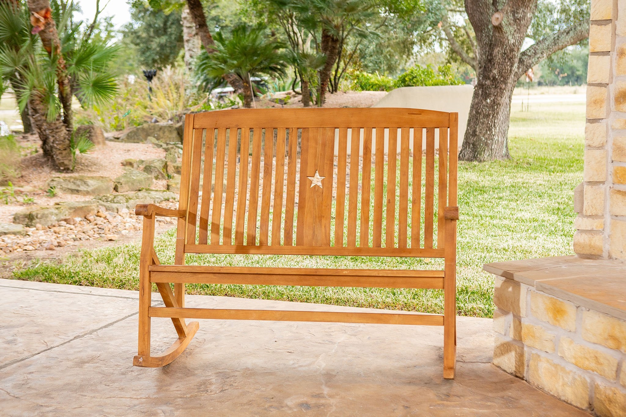 Classic Teak Bench Star Rocker – Leigh Country