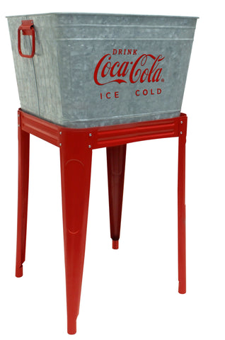 Coca-Cola® Galvanized Beverage Tub with Stand - Beverage Tub