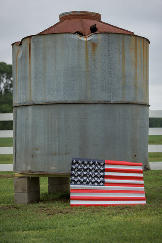 Corrugated Metal United States Flag - Decor