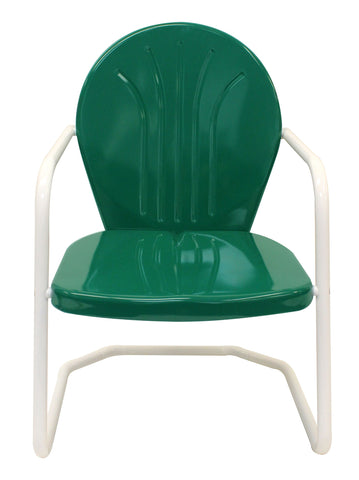Dark Green Retro Metal Chair - Chair